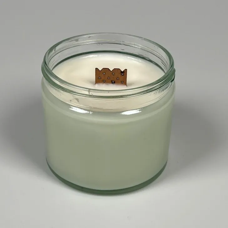 Świeca sojowa zapachowa w przezroczystym szkle - drewniany ażurowy knot 250 ml